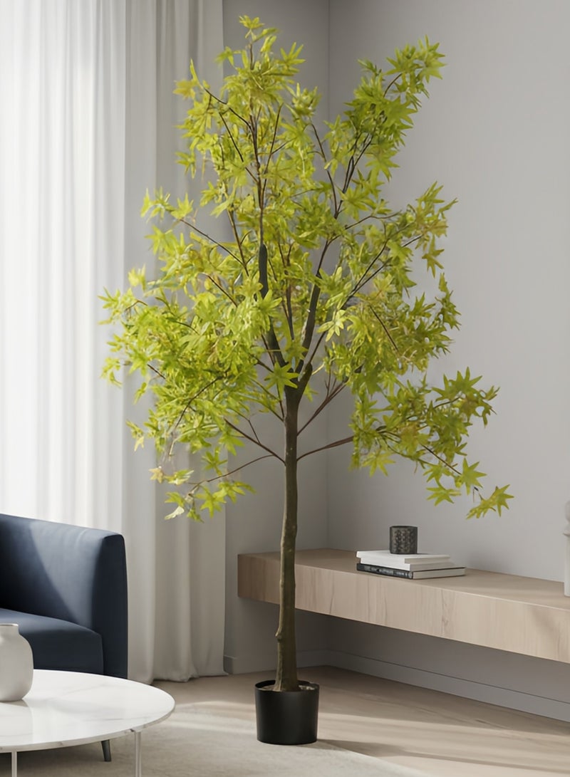 شاربدو شجرة قيقب اصطناعية  بطول 160 سم، لتزيين الحدائق، بأوراق نابضة بالحياة، مزروعة في أصيص، مناسبة للمنازل والمكاتب والديكورات التجارية، لا تحتاج إلى ري. - Image 1